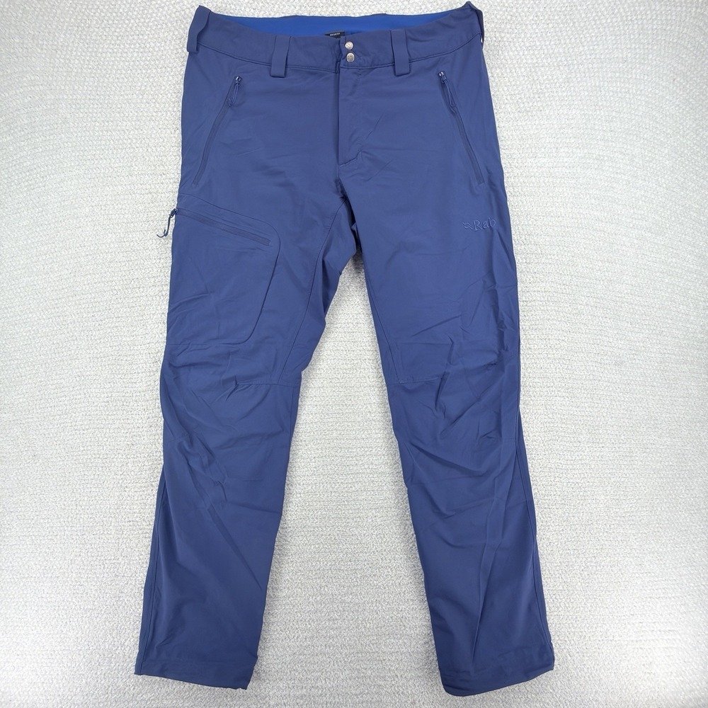 Rab Incline Pants Mens 32x32 Blue Matrix Stretch Softshell Hiking Outdoor QFV-01